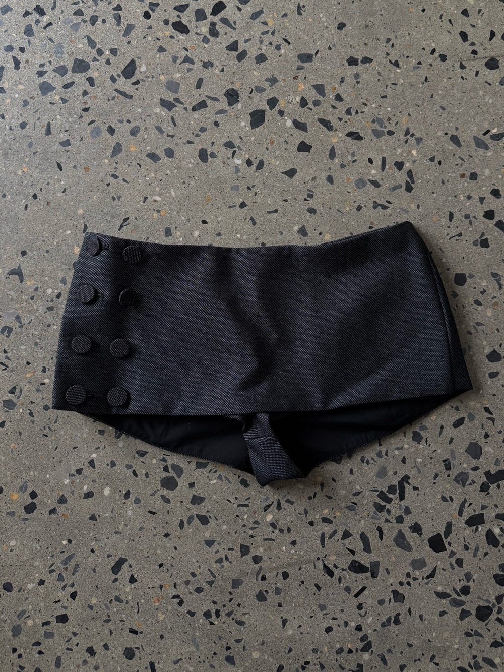 Black Mini Skirt with Button Detail